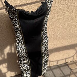 Bebe Addiction Chic Black, gold and White Patterned Dress